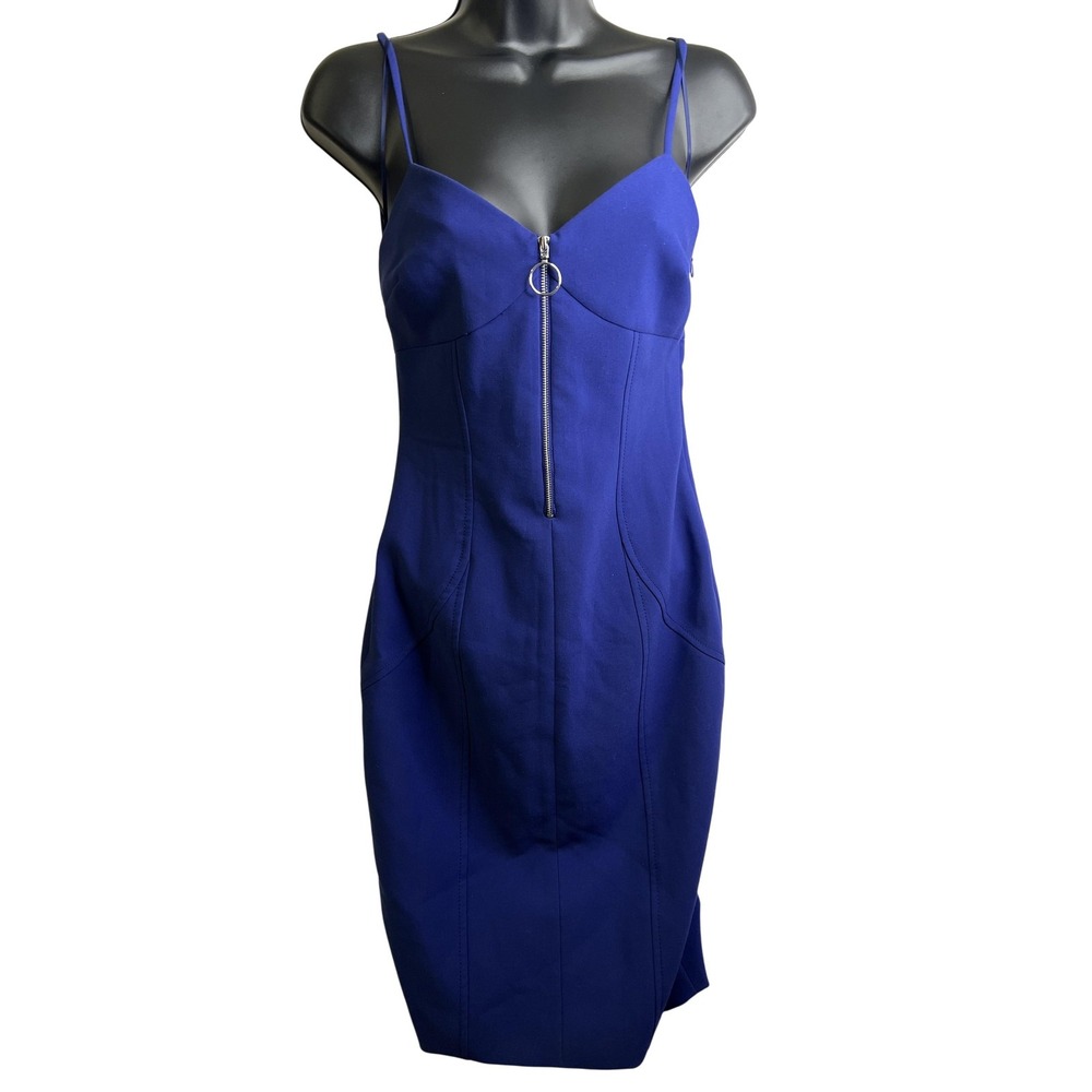 Likely Dress Womens Small Blue Zip Front Sleeveless Bodycon Fitted Party NWT